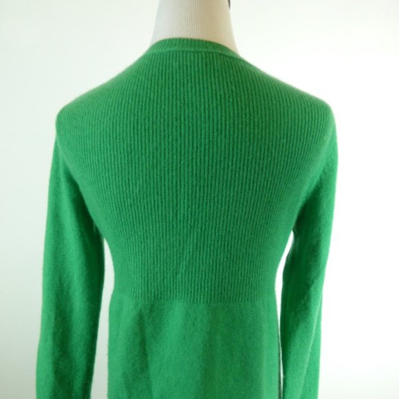 AQUA KELLY GREEN CASHMERE CARDIGAN XS - Picture 5 of 6